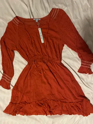 She & Sky BNWT rust quarter sleeve dress thumbnail 4