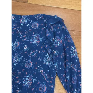 Joie Romper Womens Navy Blue Floral Ruffle Long Sleeve V-Neck Size M thumbnail 10