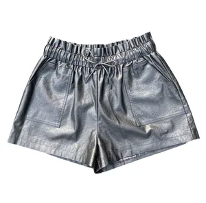 🖤 NWT Schhjzpj Size XL Black Vegan Leather Drawstring PaperBag Shorts 🖤 thumbnail 2