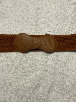 Vintage Elastic Waist Belt with Leather Snap Closure thumbnail 2