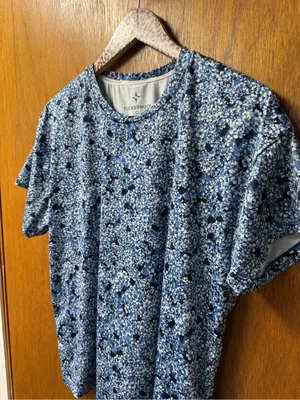 Tuckernuck Tnuck Sport Short Sleeve Floral Top Shirt Round Neck Blue Medium thumbnail 6