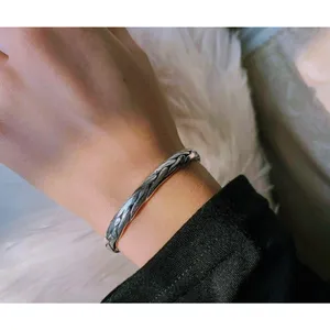 925‎ Sterling Silver Braided Cuff Bangle Bracelet Adjustable Open End thumbnail 12