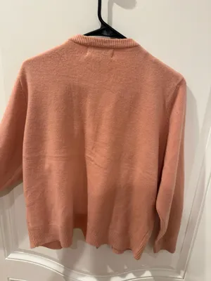 Zhen Pai Italy 100% Wool Pink Button Cardigan Sweater Women’s Classic Knit thumbnail 5