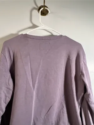 Champion Women’s Size Medium Boxy‎ Cropped Sweatshirt V-Neck Smoked Lilac Purple thumbnail 8