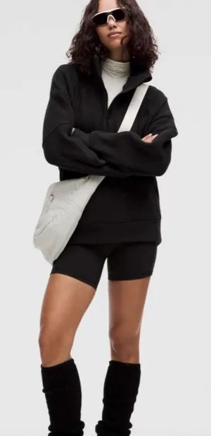 Lululemon Scuba Oversized‎ Funnel-Neck Half Zip Black Size M/L Fleece Sweatshirt thumbnail 1