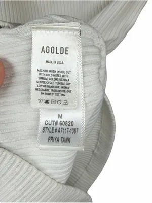 AGOLDE Priya Ribbed Organic Cotton Tank Clean Girl Y2K Powder Minimalist Size M thumbnail 7