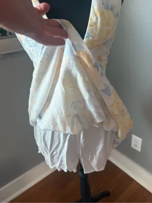 Abercrombie & Fitch Linen Blend floral mini dress shorts underneath small thumbnail 6
