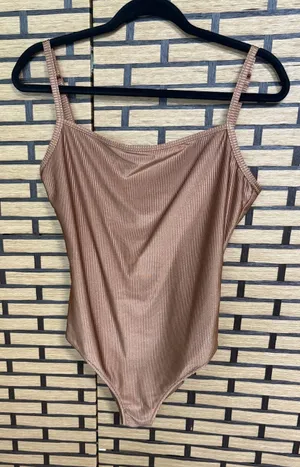 Aerie‎ Brown Ribbed Full Coverage One Piece Swimsuit Size Large thumbnail 1