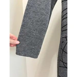 Vasna Gray Knit Dress Abstract Print Made in Italy SzL thumbnail 4