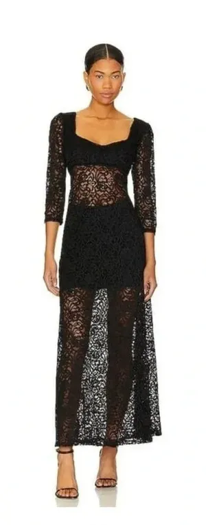 NWOT free people Adored Maxi in Black dress thumbnail 1