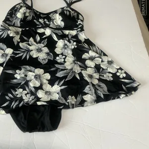 Floral Black and cream one piece Swimsuit thumbnail 3