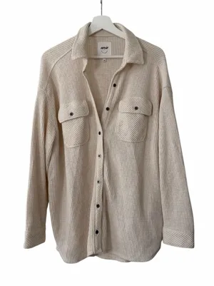 Aerie Lumberjane Waffle Button Down Shirt Size Small Oversized Autumnal thumbnail 1