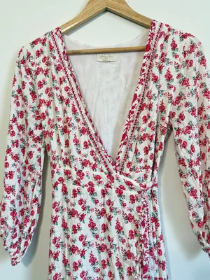 Anthropologie If By Sea Floral Wrap Midi Dress Small thumbnail 4