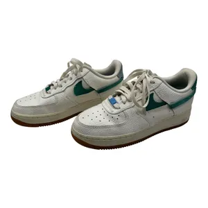 Nike Shoes Women 8.5 Sail Mystic Green Leather Air Force 1 Vandalized‎ Sneakers thumbnail 2