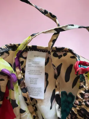 Sofia Intimates Leopard and Floral Satin Lace Trim‎ Chemise Slip Dress thumbnail 3