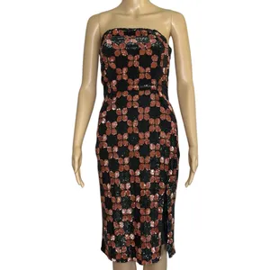 RETROFÊTE Jacqueline Sequin Dress, Black/Pink, Small thumbnail 6