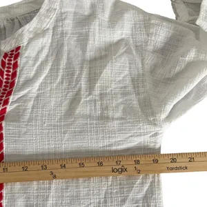 Womens Embroidered Peasant Blouse Size XS White BOHO Cotton Lightweight thumbnail 7