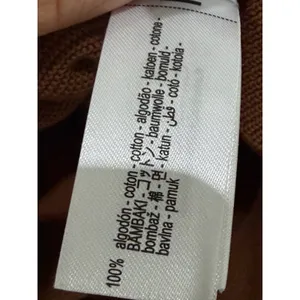 Zara Knit V-Neck Warm Rust 100% Cotton Sweater L NWOT thumbnail 3