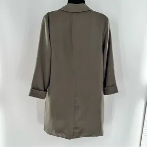 Lovers + Friends Olive Green Double-Breasted Trench Short Coat/Long Jacket-Sz S thumbnail 2
