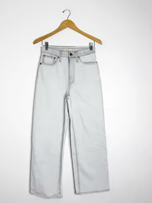 Madewell Perfect Vintage Wide Leg Crop Jeans Edmunds Wash Size 26 ND537 thumbnail 9