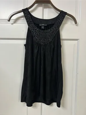 Iz Byer Black Beaded Scoop-Neck Camisole thumbnail 2