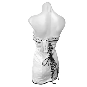 NEW With Jean Sabrin White Embroidery Strapless Sleeveless Mini Corset Dress XXS thumbnail 6