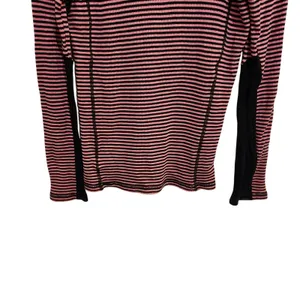 Lauren Ralph Lauren Active Pink Striped Long Sleeve Quarter Zip Activewear Top M thumbnail 6