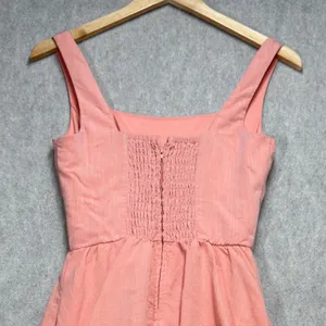 Women XS Fairycore Peach Cottagecore Boho Square Neck Coquette Mini Dress mi ami thumbnail 6