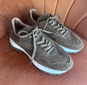 Massimo Dutti Brown Suede Lace up Sneakers Chunky thumbnail 1