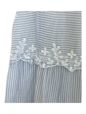 Joie ミ Floral Embroidery Lace Spaghetti Strap Sundress ミ Blue White Stripe ミ S thumbnail 9