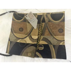 Geometric Tapestry Crossbody Purse Beaded Boho Artsy Y2K Eclectic Handbag thumbnail 2