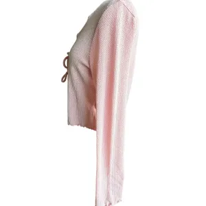 Paper Moon Pink Tie Open Front Cropped Cardigan Lrg Knit Y2K Fairy Coquette‎ 90s thumbnail 6