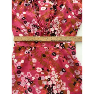 J Crew Top Womens S Pink Floral High Neck Blouse Victorian Ruffles Side Zip thumbnail 14
