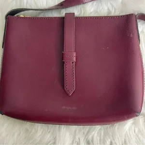 J. Crew Burgundy Leather Crossbody Purse thumbnail 10