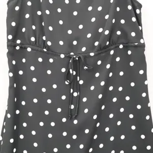 Apostrophe Black Polka Dot‎ Sleeveless Dress Knee Length Retro Tie Chic Large 12 thumbnail 4
