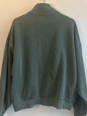 PINK Victoria's Secret Olive Green Full-Zip Mock Neck Sweatshirt thumbnail 3