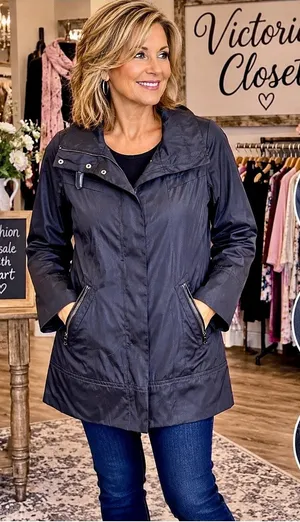 Marc New York Andrew Marc XS Black Raincoat Jacket Detachable Liner Faux Leather thumbnail 1