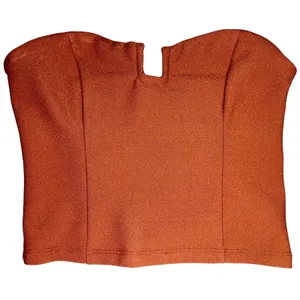 Abercrombie & Fitch Brown Notch Neck Strapless Corset Tube Top Crop Top Size XS thumbnail 1