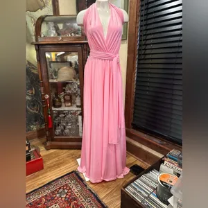 IBTOMCASTLE Multi-Way Infinity Dress XL Pink Maxi Bridesmaid Wedding Prom thumbnail 3