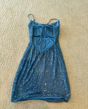 Blue Homecoming Dress Macy's Sparkly thumbnail 3