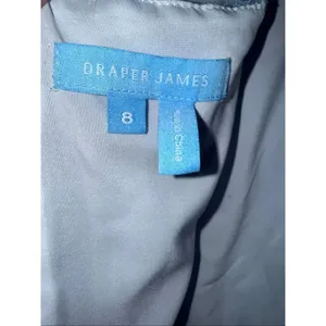 Draper James Linen Blend Blue & White Striped Midi Pocket Dress Size 8 #780 thumbnail 3