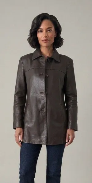 Vintage Couture by J. Park Genuine Leather Brown Jacket | Size Medium thumbnail 1