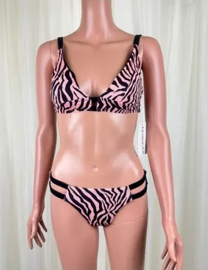TiniBikini Two Piece Zebra Stripe Swimsuit Size Small thumbnail 1