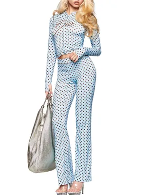 I.AM.GIA Blare Hoodie Polka Dot Blue Medium NWT thumbnail 2