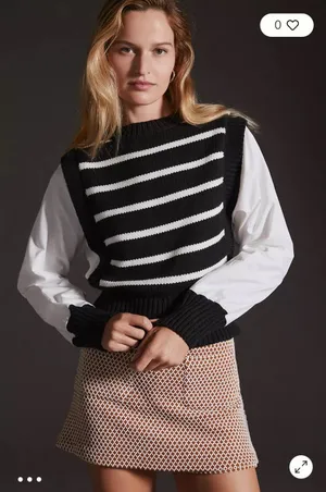 ANTHROPOLOGIE Layered Sweater Vest Medium thumbnail 1