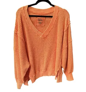 American Eagle Waffle Knit Oversized Sweater Top Sz Small thumbnail 2