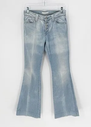 7 For All Mankind Dojo High Rise Flare Jeans button fly size 25 festival casual thumbnail 1