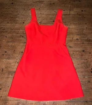 Lucy Paris cherry red square neck night out M mini dress thumbnail 1