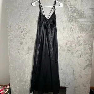 Vintage Y2K Black Beaded Slip Dress Evening‎ Grunge Goth Glam Size Small thumbnail 5