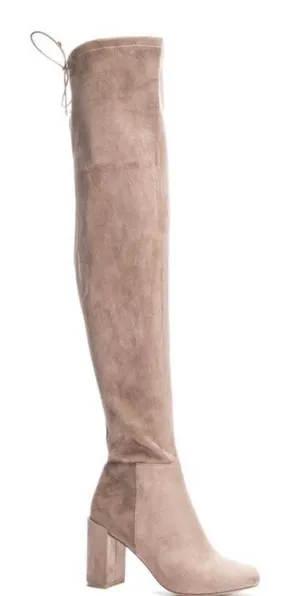 Taupe Thigh Highs Boots thumbnail 1